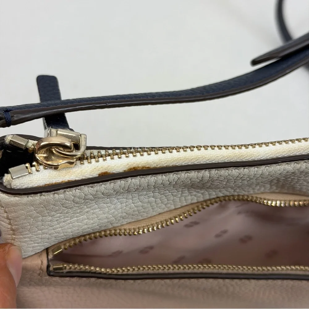 Kate Spade New York Pebbled Leather Colorblock Crossbody‎ Bag Blush Ivory Navy